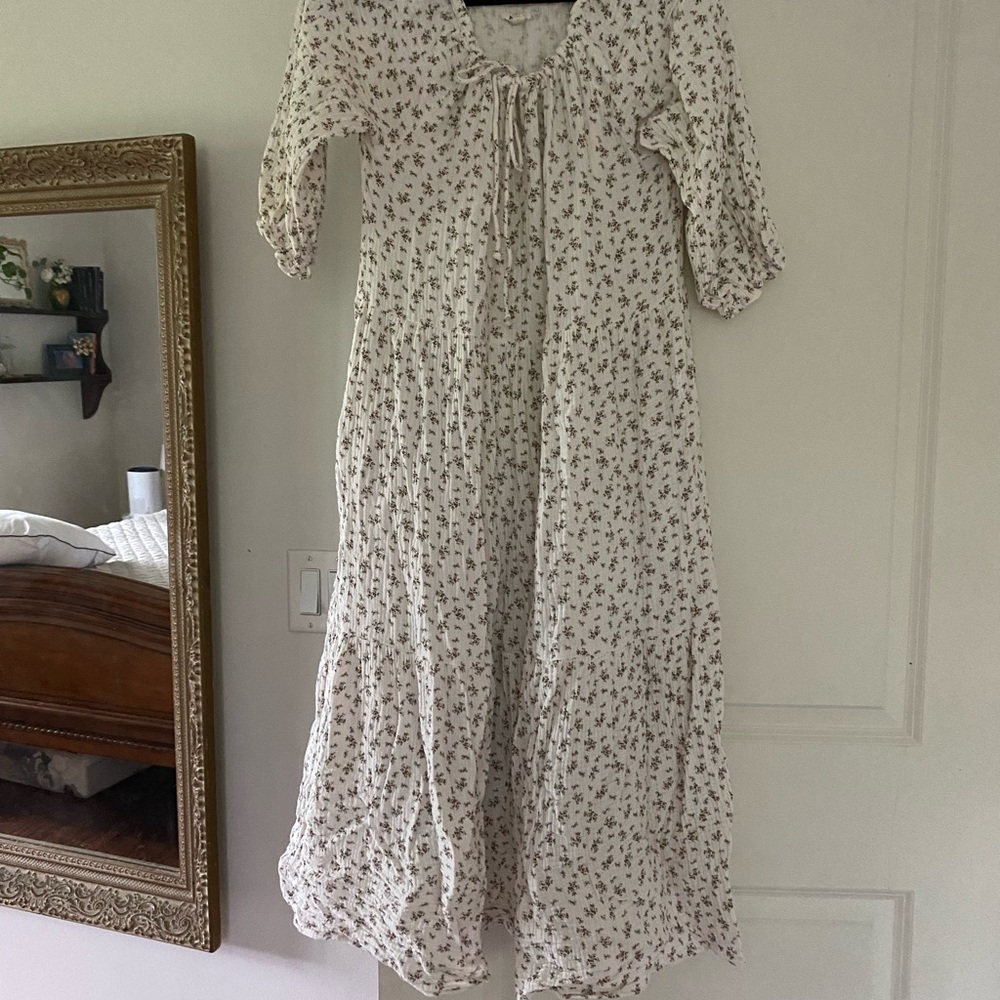Floral print cotton gauze shop Dahl / Neuflora mid dress